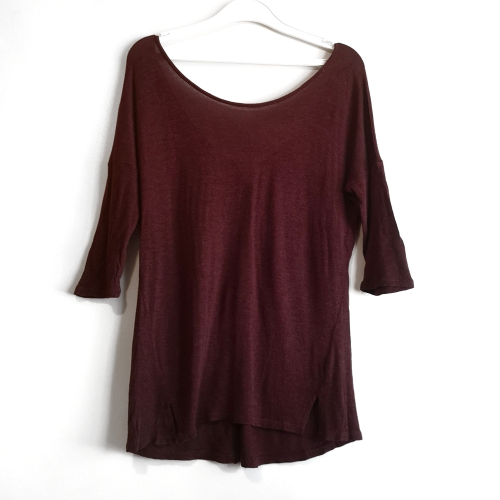 Dynamite Rayon Maroon Burgundy With 3/4 Sleeves